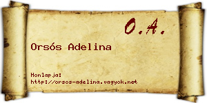 Orsós Adelina névjegykártya